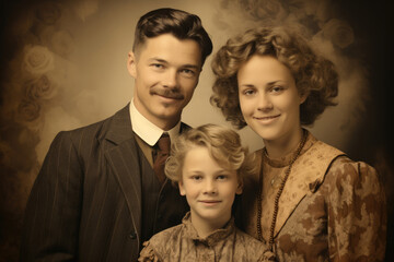 Family vintage retro style photo