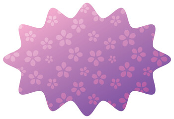 Vector illustration of Speech bubbles 20 [gradation cherry blossom pattern (purple)]
