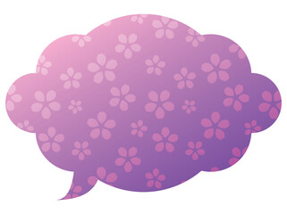 Vector illustration of Speech bubbles 23 [gradation cherry blossom pattern (purple)]
