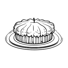 Festive Vector Food Art, Traditional Thanksgiving and Christmas Meals