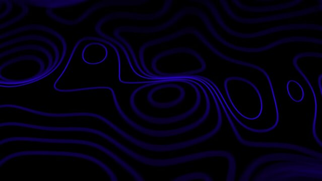 Abstract dark background with smoothly moving liquid lines and changing colors , looped video, 4k , 60 fps