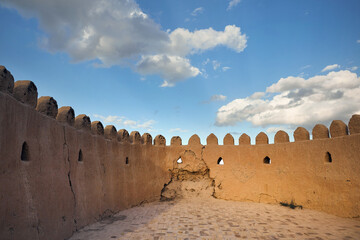 City walls of the ancient city of Khiva Uzbekistan