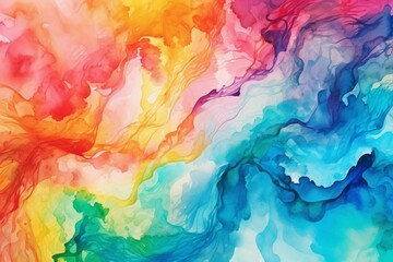Fototapeta na wymiar Colorful blended watercolor background. Generative AI