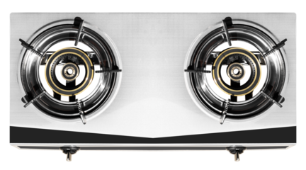 Top view two burner gas stove