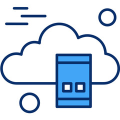 Cloud storage icon symbol vector image. Illustration of the database server hosting cloud system digital design image