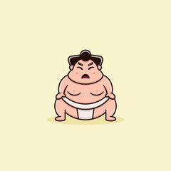 cute character sumo angry