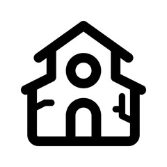 haunted house line icon