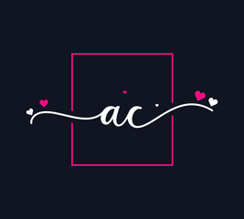 Letter AC Love design for your t shirt business