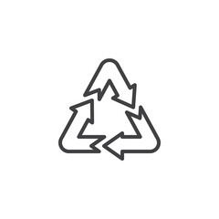 Recycle, disposable sign line icon