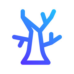 dead tree gradient line icon