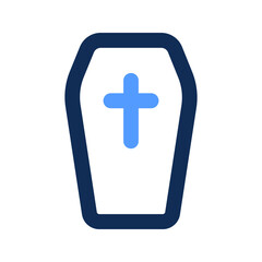 Obraz premium coffin outline color icon