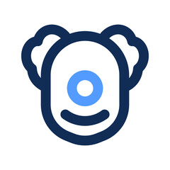 clown outline color icon