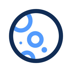 full moon outline color icon