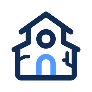recommend clip art: haunted house outline color icon