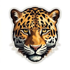 Sticker of a leopard for t shirt design vector illustration with isolated background generative ai