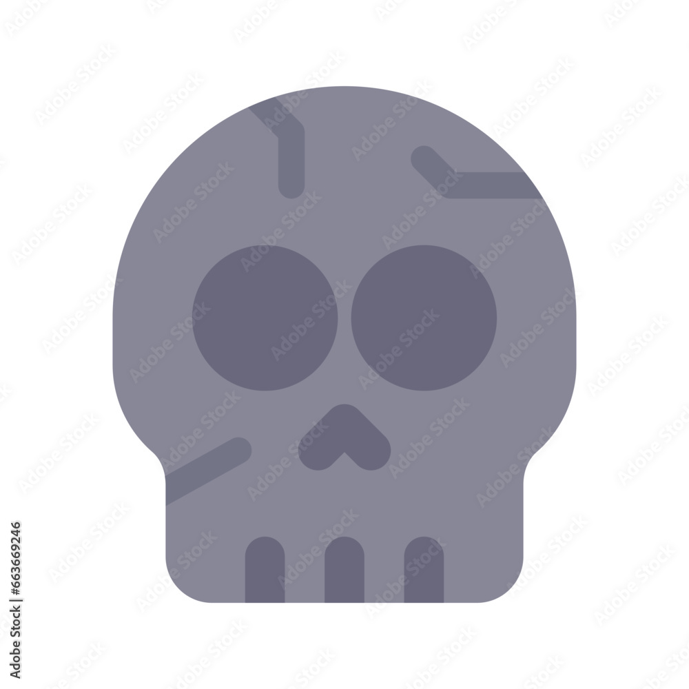 Wall mural skull flat icon