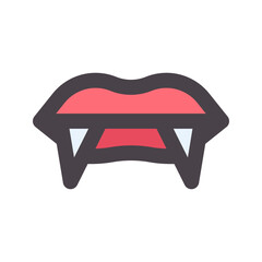 vampire flat line icon