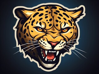 Sticker of a leopard for t shirt design vector illustration with isolated background generative ai