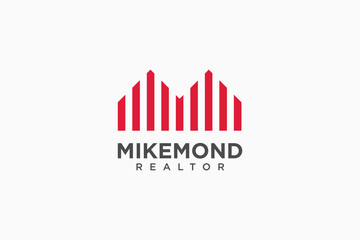 M latter real estate logo and vector icon icon 