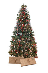 decorated charismas tree in transparent background