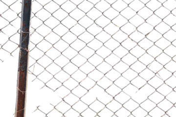 The texture of the metal mesh on a white background. Torn steel, metal mesh with holes. Opening in metallic fence. Chain-link, wire netting, wire-mesh, fence.barbed wire. illustration.