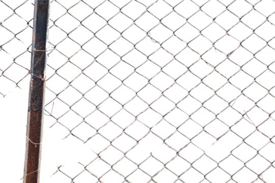 The texture of the metal mesh on a white background. Torn steel, metal mesh with holes. Opening in metallic fence. Chain-link, wire netting, wire-mesh, fence.barbed wire. illustration.