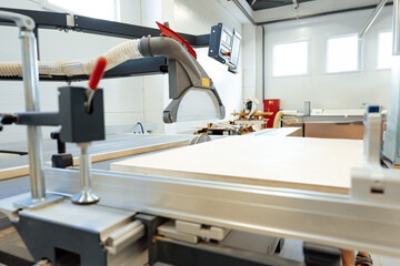 Woodworking equipment in a furniture manufacture workshop