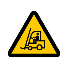chariot élévateur manitout manutention danger triangle jaune panneau signalisation danger © ZAKLEFTY