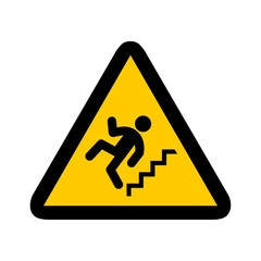chute escalier triangle jaune panneau signalisation danger