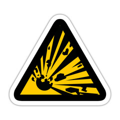 risque explosion triangle jaune panneau signalisation danger relief