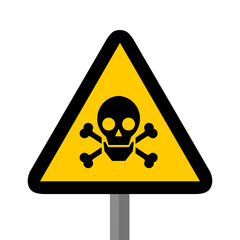 Obraz premium danger mort triangle jaune panneau signalisation danger