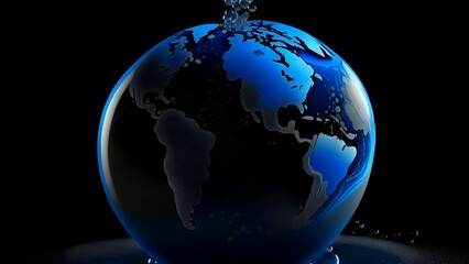 earth globe on black