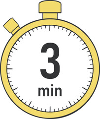 3分のタイマー・ストップウォッチのイラスト素材