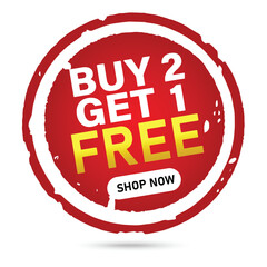 buy 2 get 1 free discount tag template