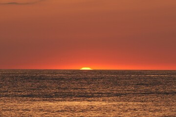 Sunset over the sea. Golden Hour on the Baltic
