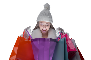 Woman doing her Christmas shopping