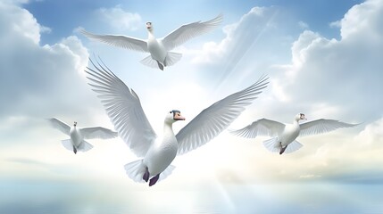 Fototapeta premium seagull in the sky, seagull in flight 