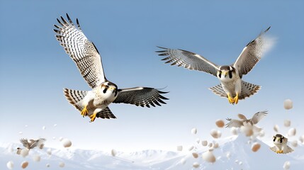 Obraz premium goose in flight, geese flying in the sky 