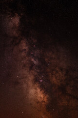 Fototapeta na wymiar Milky Way stars photographed with wide angle lens.