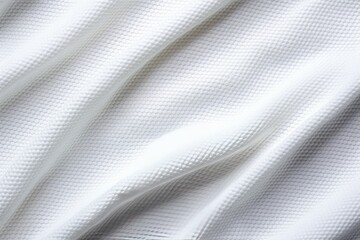 White color football jersey clothing fabric texture sports wear background, close up.