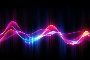 Abstract background with glowing lines and waves