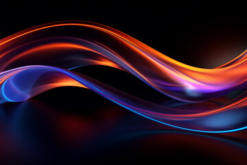 Abstract background with glowing lines and waves