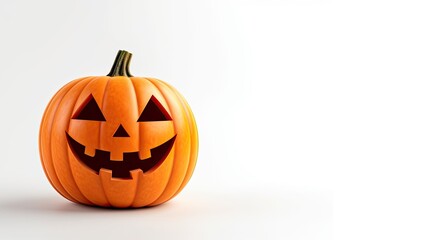 Halloween pumpkin with scary face on dark background. Halloween concept.Copy space,  ai generative