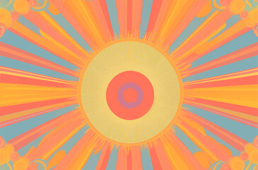 Sunburst ray background, Comic beam lines, Sun effect rays, Radial stripes, Retro sunburst ray in vintage style