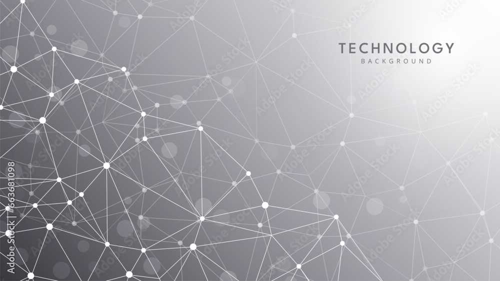 Wall mural network connection background. science and technology abstract design. particles background. gradien