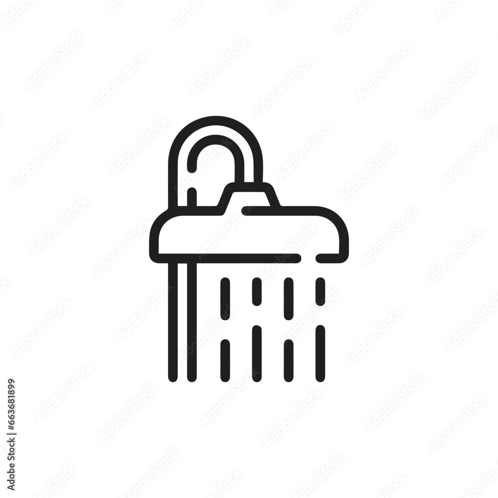 Poster shower icon vector. linear style sign for mobile concept and web design. shower symbol illustration.