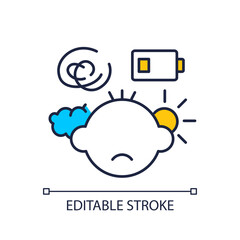 2D editable type 1 diabetes icon representing parenting children with health issues, isolated vector, thin line illustration.