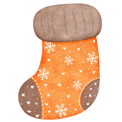 Orange Christmas sock 