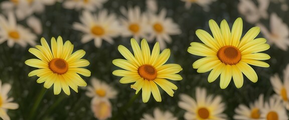 Obraz premium yellow flowers in the garden
