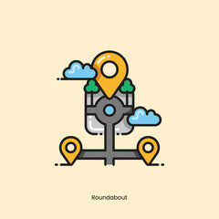 vector realistic road shapes illustration set